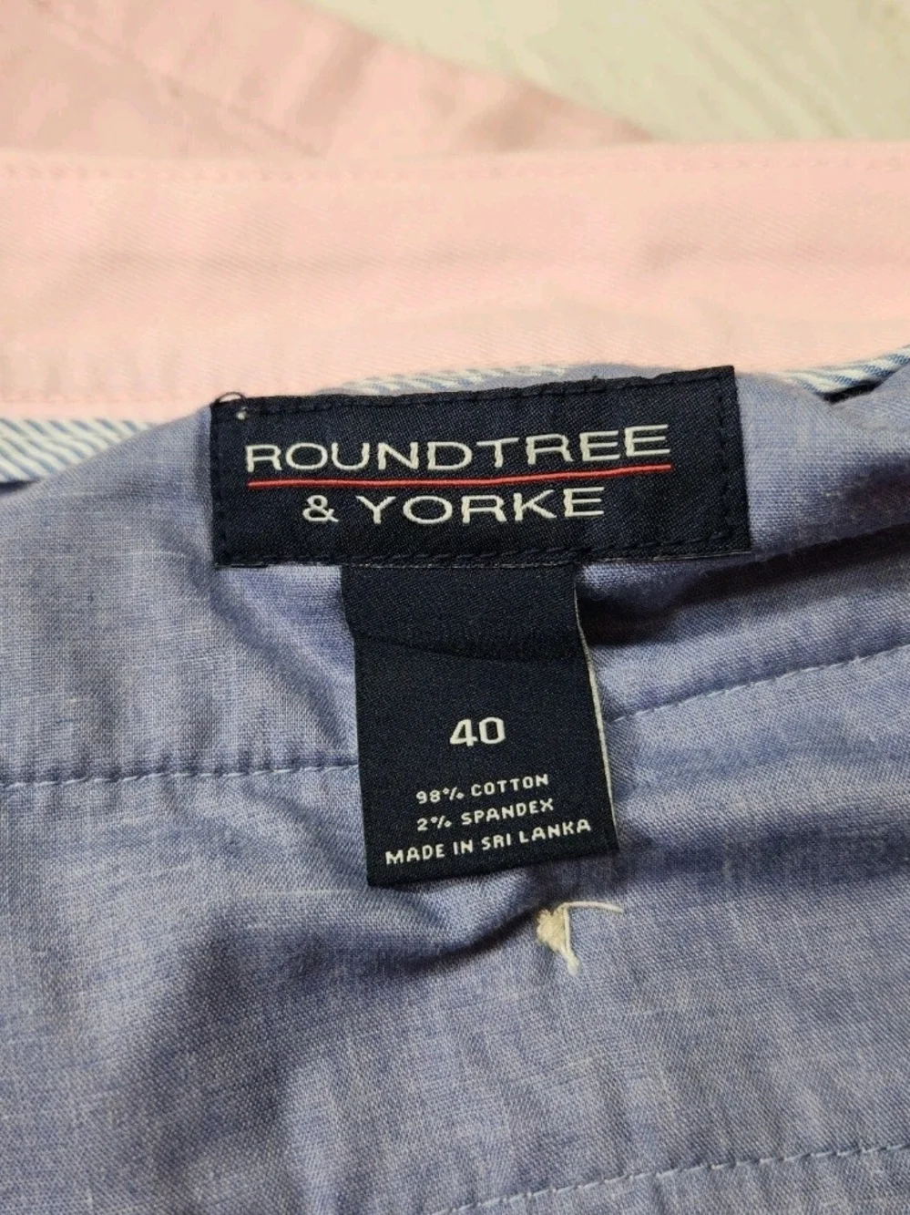 Roundtree & Yorke Mens Size 40 Shorts Classic Chino Flat Front Pink NWT 05